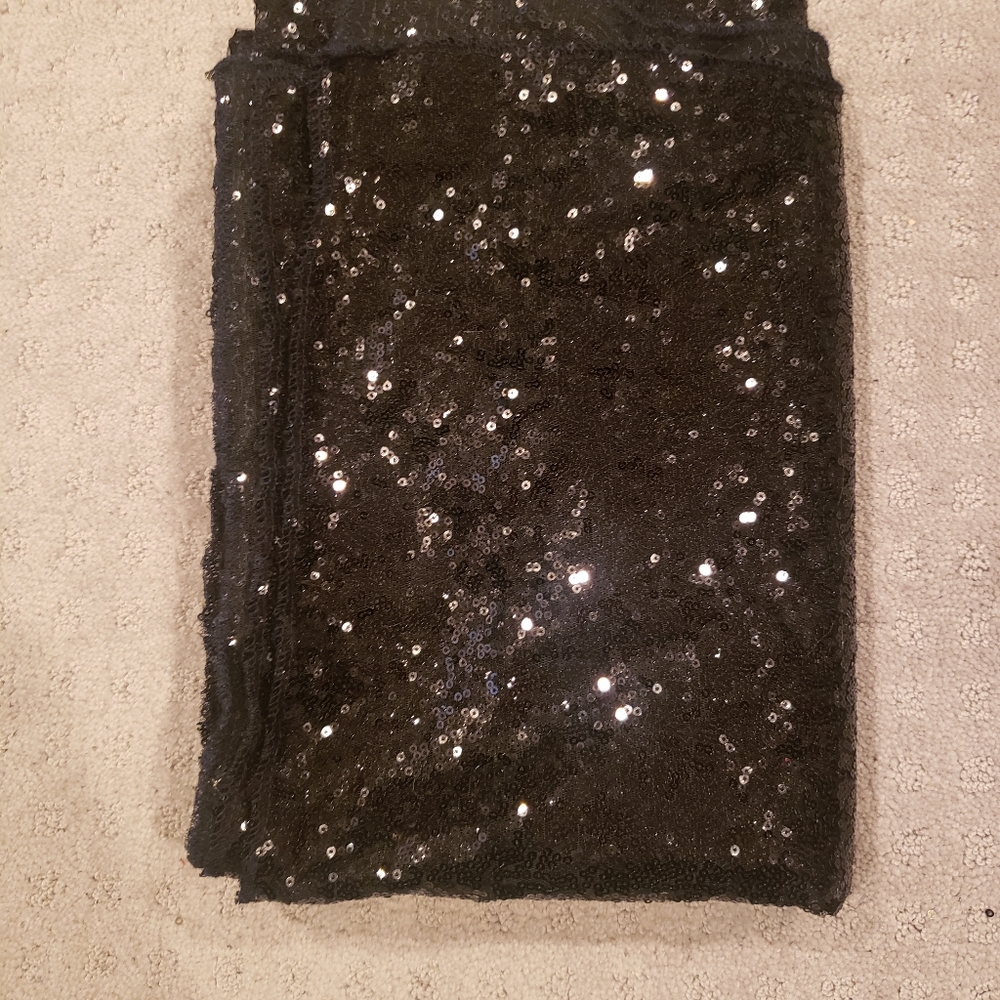 Black sequin tablecloth